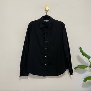 Norma Kamali Black Long Sleeve Button Down Shirt